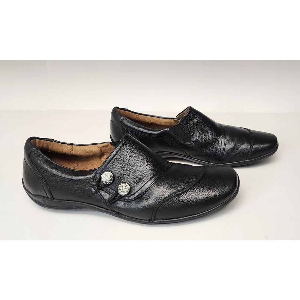 Naturalizer Women’s Black Leather Loafers Flat Shoes Size 9.5M